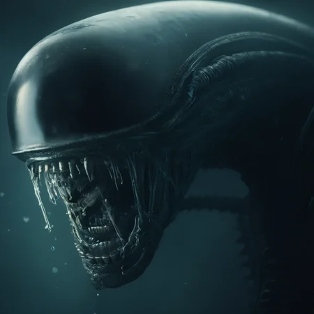 cinematic film still of  <lora:Xenomorph:1>
Xenomorph a close up of a alien smiling to camera,endoparasitoid extraterrestrial species,teeth,no humans,sharp teeth,black background,science fiction,bubble,underwater,dark,air bubble , horror themed, dark themed, cinematic, film still, xenomorph style, shallow depth of field, vignette, highly detailed, high budget, bokeh, cinemascope, moody, epic, gorgeous, film grain, grainy