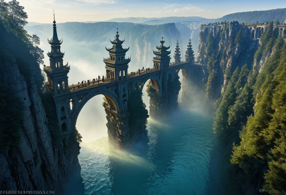 towers ringed in mist, sunrays, mixed media, surrealism, fantasy, great lighting, A surreal landscape highly detailed, extremely high-resolution details, appears trapped in an optical illusion of reflections and refractions colorful, Zhangjiajie mountains,  Vienna in contemporary Austria, baroque architecture, stone bridges, winding rivers extending to the horizon, professional photography, natural lighting, volumetric lighting maximalist. vivid, vibrant colors, intricately detailed, complex, elegant, expansive, fantastical, film photography style, medium grain, cmnt
 (8k uhd:1,4)
 <lora:add-detail-xl:1>
 <lora:Dynamic Poses:1>