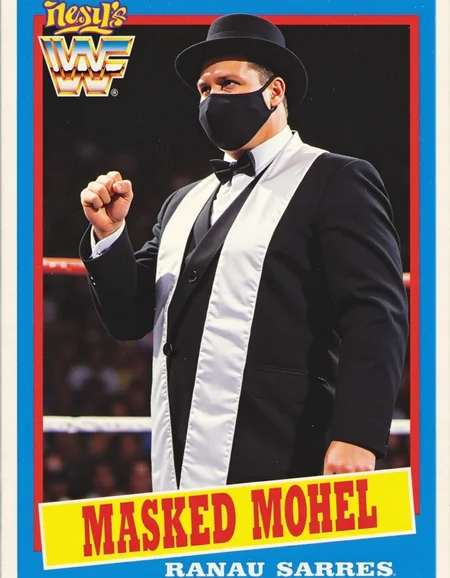 A WWF trading card of The Masked Mohel, in an Orthodox rabbi outfit