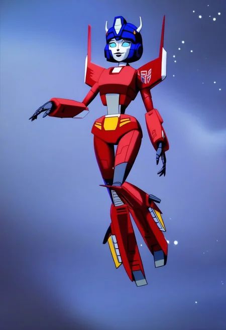 robot planet in space
score_8_up <lora:Transformers 86 FT-000005:1> 1female, autobot, female, all red body, red legs, red head, red armour, small body, petite body, slender form, full body, slim body, slim waist, round large eyes, blue eyes, short legs, small horns protruding from head, , female lips, happy expression, smiling, curvy limbs,