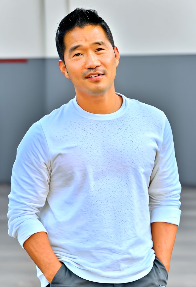 (((htkangface))), daddy,  natural face expression, (((detailed HtKangface))), fixed htKangface Photorealistic, realistic, masterpiece, intricate details, detailed background, depth of field, photo of a handsome, dynamic pose, natural face expression, (((looking at viewer))), high detail, high quality, male focus,  ((white shirt)), ((pants)), (( parking area background)), full body, ((night)), covered nipples