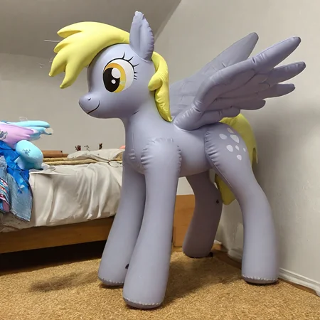 Derpy Hooves, bedroom, pegasus pony, feral, hongyitoy dirlpinf, irl, BREAK solo, posing, BREAK, masterpiece, best quality, amazing quality
