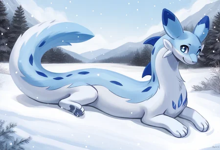 score_9, score_8_up, score_7_up, source_anime BREAK
winter background, snow, ice
Chillet_Palworld, feral, light blue fur, blue eyes, white underbelly, blue back spikes, blue chest markings, blue spots, blue-tipped ears, whiskers, long animal ears, long tail, lying, on stomach smile, looking at viewer, smile
detailed background, beautiful scenery
<lora:add-detail-xl:1>
<lora:Chillet_Palworld:1>