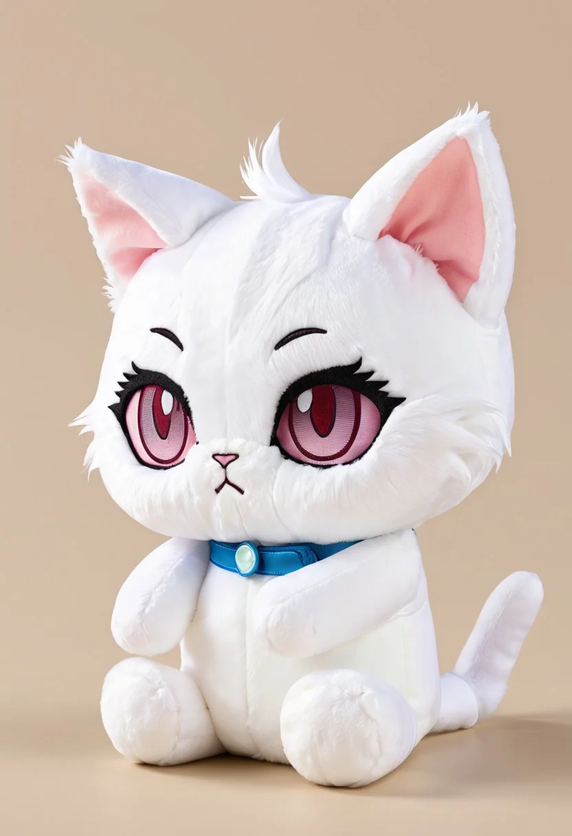score_9, score_8_up, score_7_up, score_6_up, score_5_up, score_4_up <lora:woafu_plushify_sdxl_v02:1> single, plushify, character stuffed toy, chibi, adorable cat, extremely detailed, realistic, simple background, fluffy, 8k, masterpiece,