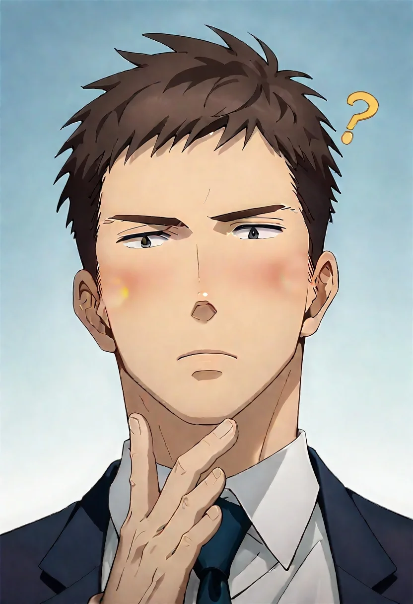 (score_9, score_8_up, score_7_up), ((source anime, best quality, best aesthetic, perfect anatomy, Gold Ratio, Art Composition, zPDXLxxx)), 1boy, doumeki, male_focus, handsome detailed face, black eyes, collared shirt, blazer, necktie, solo, modern office, portrait, (((Confused, coutre-jour, wide shot, close to viewer, steepled fingers, outstretched arm))), <lora:aesthetic_anime_v1s:1>, <lora:Smooth Anime 2 Style SDXL_LoRA_Pony Diffusion V6 XL:1>, <lora:Doumeki:0.8>