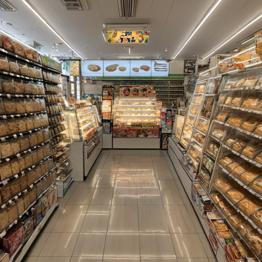 best quality, ultra-detailed,
famima, scenery, indoors, japan, shop, tile floor, food, tiles, shelf, box, ceiling, 
 <lora:FAMIMA_scenery_SDXL_V2:1>