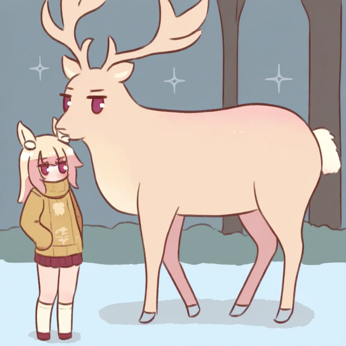 <lora:kemomimi_xl_lion:1>kemomimi, personating, objectification,deer,elk
