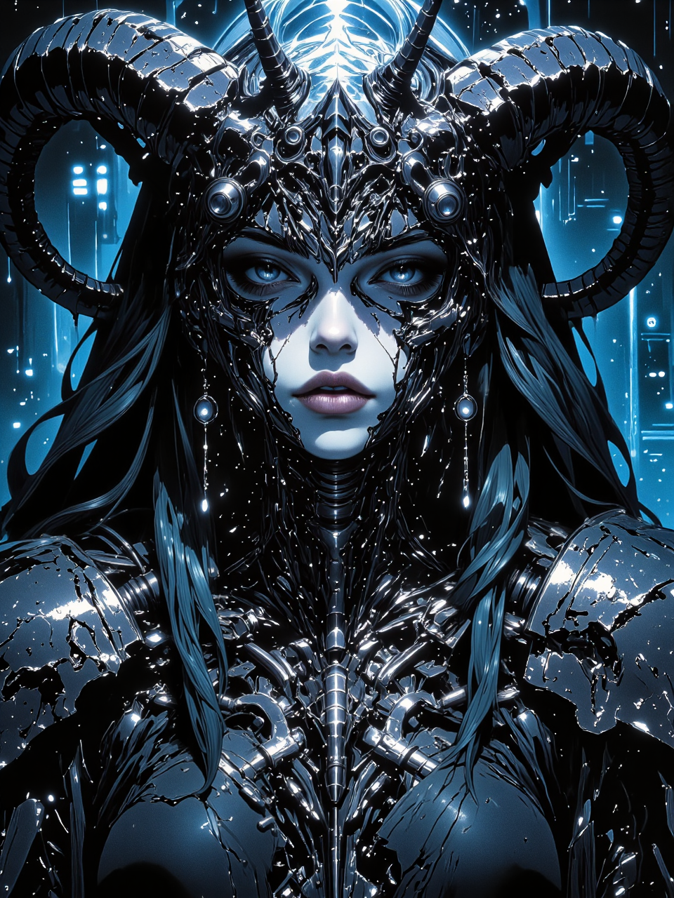 famous masterwork sci-fi portrait painting of a stunning woman, beautiful and detailed eyes, highly aesthetic, hyper-realistic, photo-realistic, ultra detailed, high resolution, uhd, 8k, 4k, epic, dramatic, accurate, symmetrical composition, at night, dim lighting, trapped in the shadows, enlightened by darkness, guided by demons, for eternity, mind-warping horror, shadowy wraith, maddening gaze, tower of madness, hazy night, ancient horrors, eye of the mind, eldritch dreamscape, lovecraftian, cthulhu mythos, ovg, amanoer, mi2655, an1mel1nes, <lora:style-yoshitaka_amano-elden_ring-flux-by_alicient:0.4>  <lora:style-retro_anime-flux-by_lizardman245:0.56> <lora:style-ethereal_dark-midjourney-flux-by_gedogfx:0.36> <lora:style-mythic_fantasy-anime_lines-flux-by_velvets:0.56>