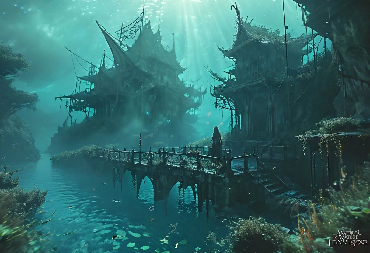 Mythical Nightscapes, High Fantasy Realms. Anime Worlds, Apocalyptic Visions, Underwater Scenes, landscape