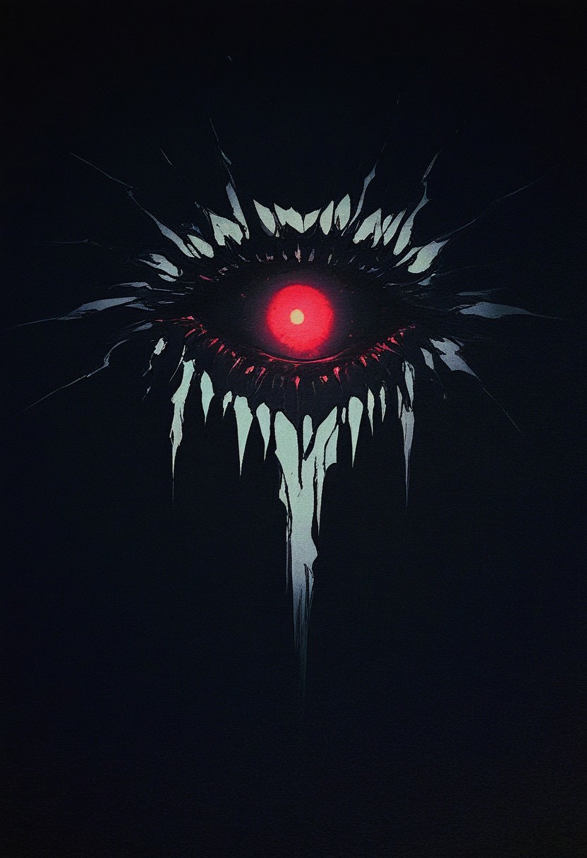 DRKWB, glowing, dark, no humans, glowing eyes, monster, solo