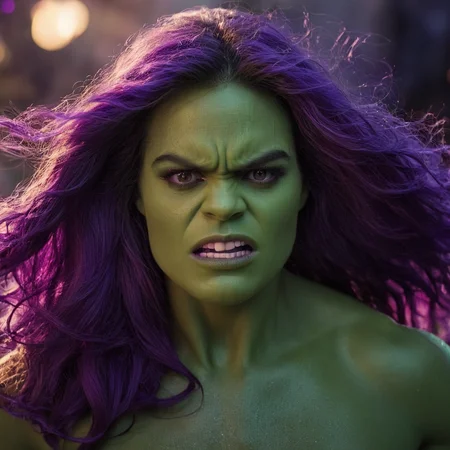 cinematic film still of <lora:Cinematic Hollywood Film v2:1> perfect eyes, colorful
Epic Creative Scene a She Hulk naked shredded woman in a purple and green outfit Cinematic Hollywood Film Style, shallow depth of field, vignette, highly detailed, high budget, bokeh, cinemascope, moody, epic, gorgeous, film grain, grainy