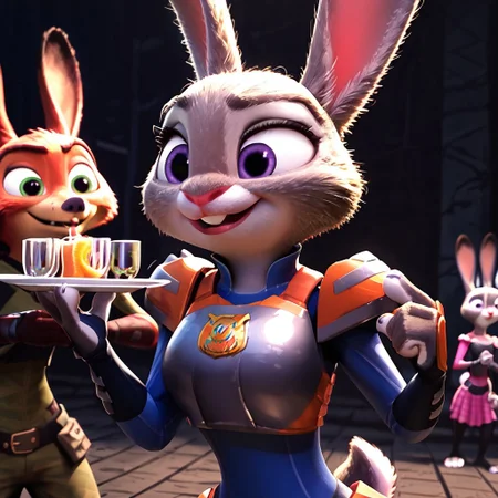 score_9, score_8_up, score_8, anthro, furry girl, Dessert, ruined building, rusted ship in dessert, Dystopian wasteland, Judy hopps, bunny, size difference, Dystopian Judy hopps, mad max, wastland, bodysuit, armored bodysuit, armor, pauldrons, breast plate, gauntlets, gloves,
<lora:add-detail-xl:1> <lora:princess_xl_v2:0.7> <lora:g0th1cPXL:0.4> <lora:Expressive_H:0.3> <lora:judyhopps-v2.5-ponyv6xl:0.6> <lora:incase-ilff-v3-4:0.6>