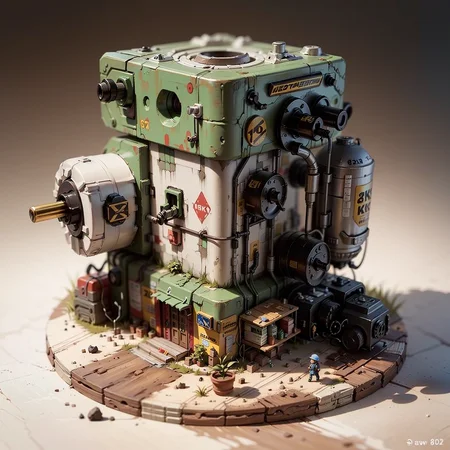 mini\(ttp\), (8k, RAW photo, best quality, masterpiece:1.2),no human,solo,cybertron,RX-78-2,(isometric), miniature,<lora:miniature_V1:0.7>, ((simple background)),