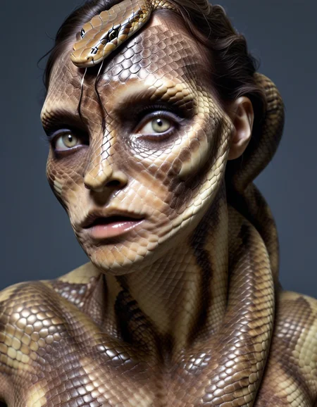 	'[snake human ] hybrid' made of human skin
