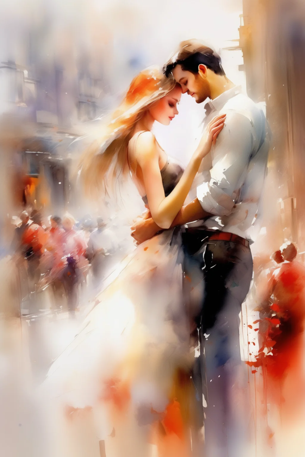 <lora:Willem Haenraets Style:1>Willem Haenraets Style - love making, the beautiful young lovers together abstract watercolor