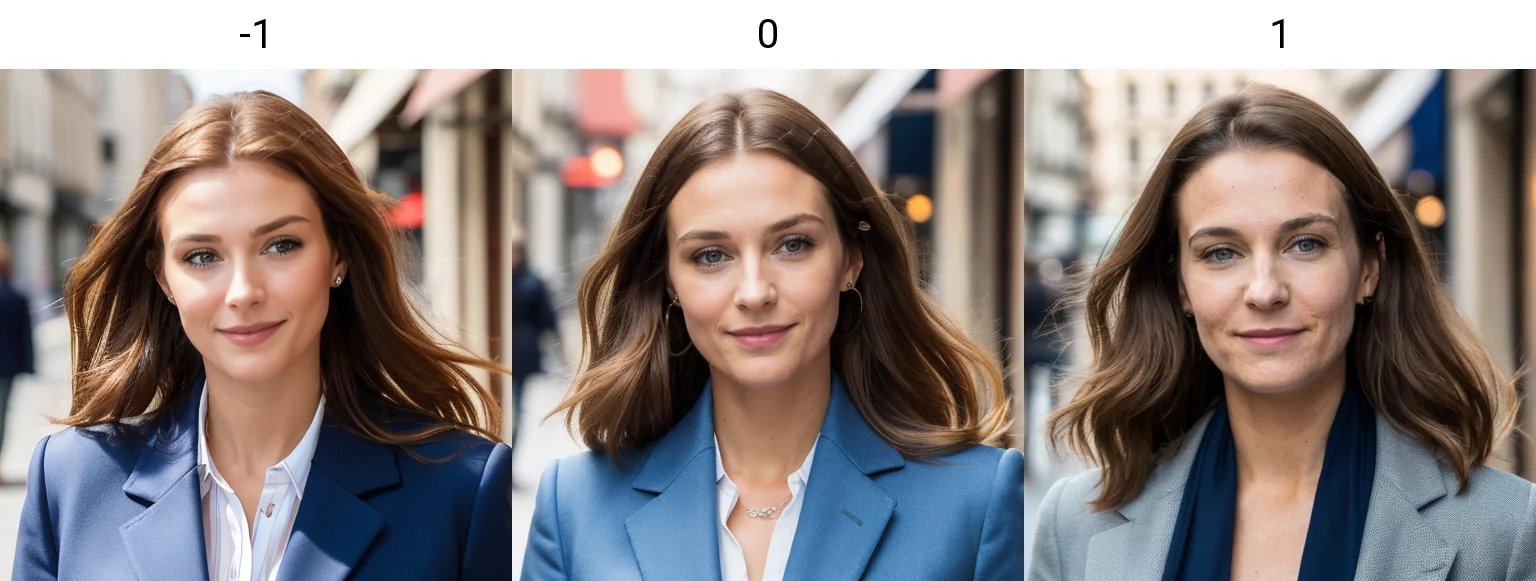 close-up photo of a 30 y.o french woman walking in street, in 8k, 4k, detailed, long brown hair, blue eyes, looking at viewer <lora:skin_slider_v2_1_FACE:-1> in a street