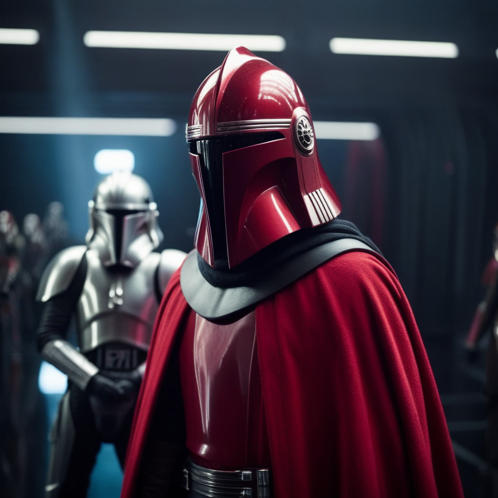 cinematic film still of  <lora:Crimson Guard:1.5>
Crimson Guard a person in a red robe and armor and force pike with dark background Star Wars Universe, shallow depth of field, vignette, highly detailed, high budget, bokeh, cinemascope, moody, epic, gorgeous, film grain, grainy