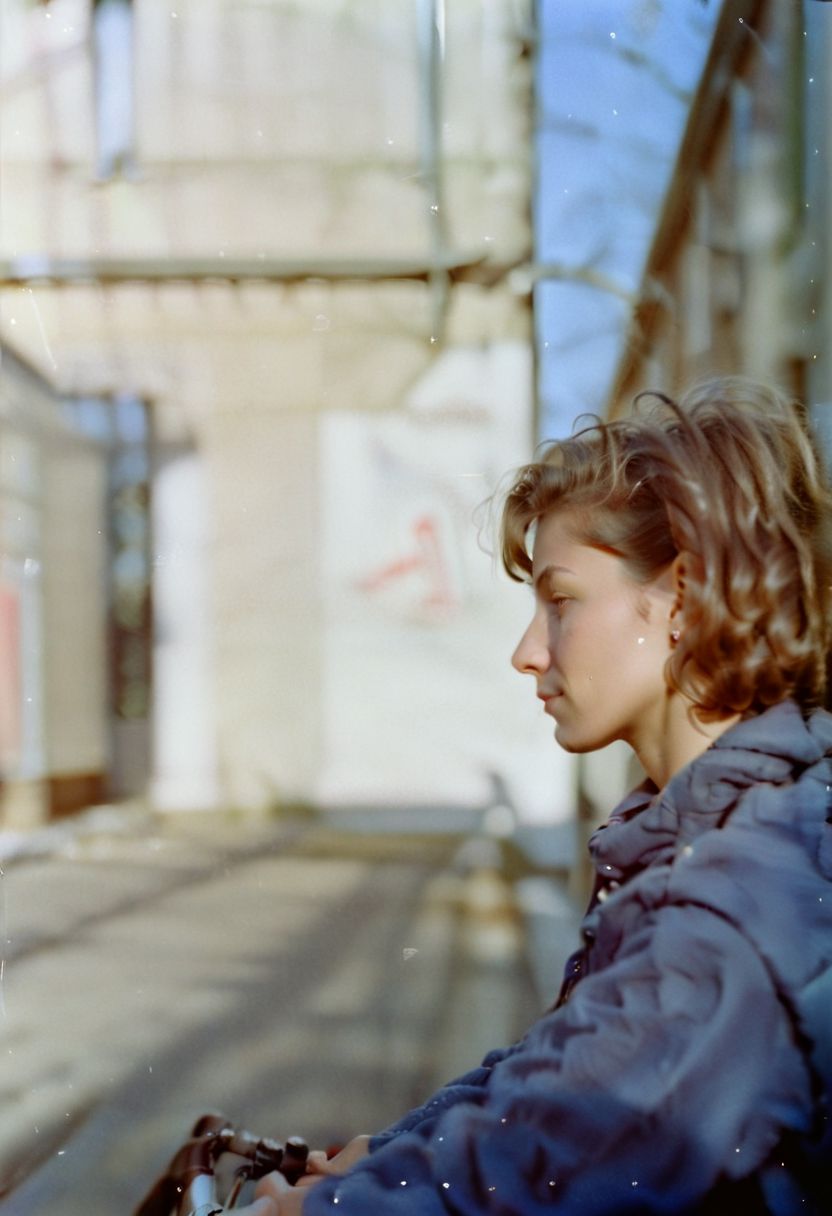 c41_hasselblad_portra400,  instagram photo, a 20 years old french woman,   hard shadows, film grain