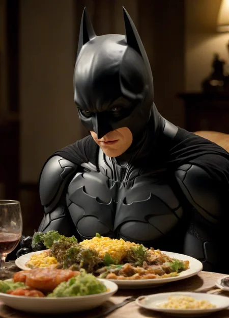 <lora:PE_Batman_DarkKnight:0.8> PEBatman,
eating with family, dinner, at home,
masterpiece, high resolution, octance 4k, high detail,