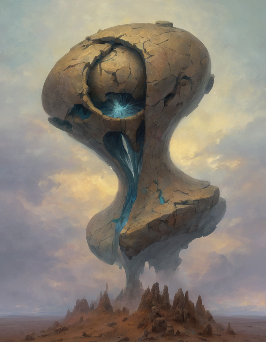 <lora:ptm0-000007:0.8>ptm0 abstract creature swirling around breaking apart stone fragment whirlwind fantasy art surreal oil painting beksinkski
