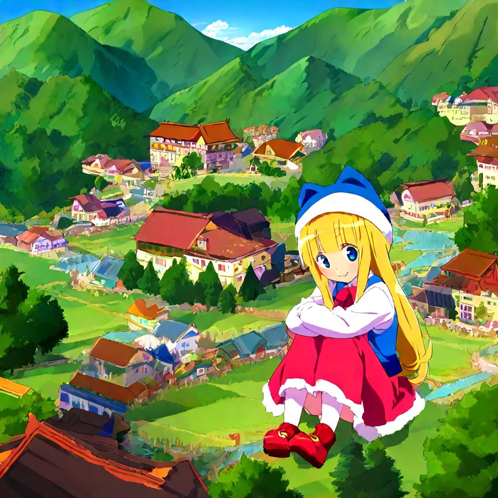 dot, town around the forest, like Japan.
