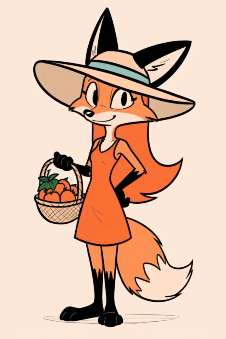 4utumn_p, (solo), petite, small, black arm, fox tail, fox, body fur, sketch,
full body, animal nose, snout, 1girl,
orange hair,
1girl,
summer dress, summer hat, chamomile field, holding fruit basket, smiling, looking at viewer,
<lora:Autumn_from_Precocious-000006:0.7>
