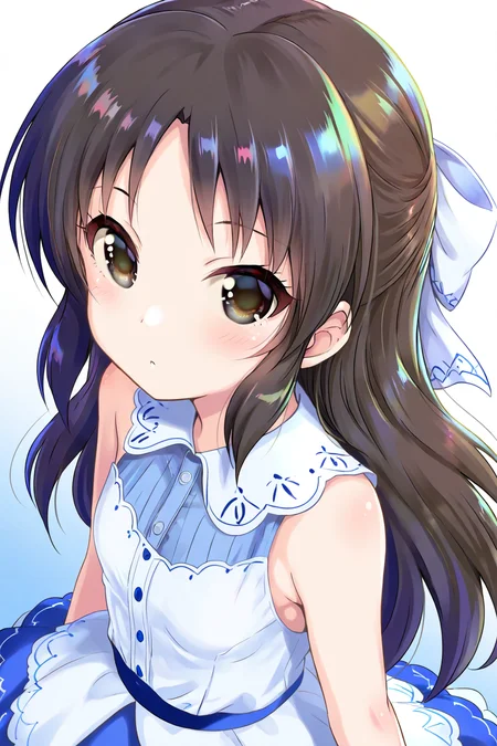 <lora:komatsu eiji IL:0.7>,dress,skirt,from_above,tachibana arisu,long hair,brown eyes,brown hair,hair bow,small breasts,half updo,, 1girl,masterpiece,best quality,amazing quality,very aesthetic,absurdres,newest,8K,prefect face, uncensored,