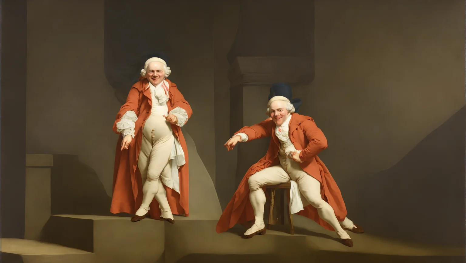 cheeky smile (Ducreux:1) wearing top hat, bandaged hands <lora:DucreuxV15-256-adam8:1>
