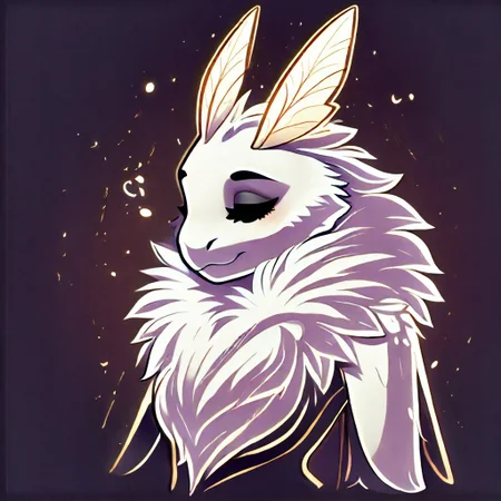 realistic, detailed background, masterpiece, best quality, stunning quality, 
BREAK [Nycthyra, 1girl, solo, female, white moth, white fur, anthro, feather ear, cute, sexy, black sclara], fluffy fur,  glowline_figures
<lora:Nycthyra:0.9> closed eyes, silhouette