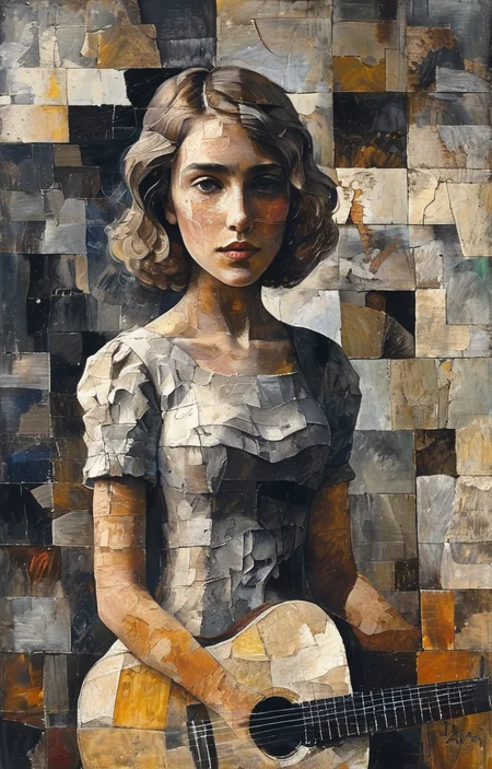 masterpiece,best quality,<lora:tbh215-sdxl:0.9>,illustration,style of Georges Braque tech genius teenage girl
