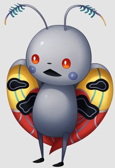score_9, score_8_up, score_7_up, source_anime BREAK 1boy, solo,
<lora:zs_TheatrhythmStyleXL_1:1> theatrhythmstyle, chibi, white background, full body
<lora:Mothman-pdxl_Fp:1> mothman, pokemon \(creature\), red eyes, open mouth, antennae, grey skin, wings
