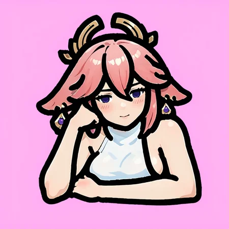 masterpiece,best quality,highly detailed,score_9,score_8_up,score_7_up,score_6_up,source anime,
BREAK
<lora:SimpleOutlinePony1.0:1>,outline,blush,motion lines,(solid oval eyes:1.2),
yae miko,pink background,sideboob,head tilt,head rest,pout,