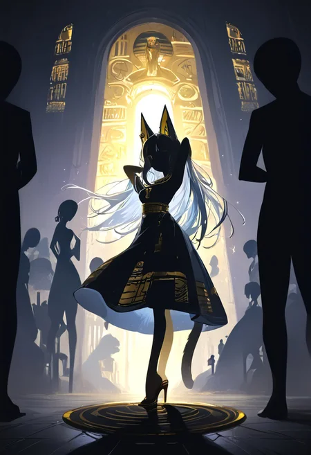 (masterpiece, best quality), (score_9, score_8_up, score_7_up,source_anime), 4K8K, high res image, Uncorrected, white print, lineart print, print,
from front, Porcelain wall,
Ankha_(Animal_Crossing), (silhouette Ankha solo:1.3),
(animals), silhouette, backlit, backlighting, dark night, Porcelain Mix Gold, pmg style,
(golden lines, white silhouette skin, Skin like porcelain),
standing on tiptoes, reaching out, arms up,
(small stature, petite:1.3), (breasts:1.1), (white hair, verry long hair, cat ears),
(wearing Porcelain clothing, Porcelain Egyptian-style dress),