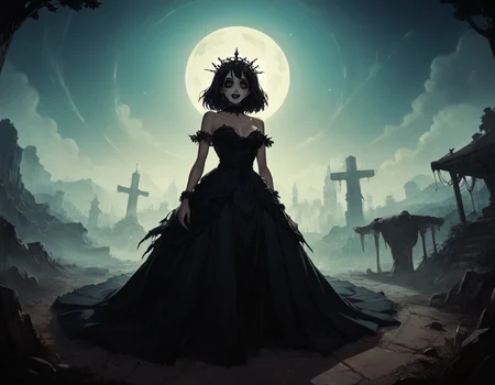 (score_9,score_8_up,score_7_up:1), 1girl, full body, low angle view from center, horror, (shadow contrast, cinematic lighting), yandere, crazy eyes, (goth, (black lipstick, black mascara, black eyeshadow)), (soft body), black hair blonde highlights, queens braid hairstyle, choker, eyeshadow)) (pearly white oiled skin), huge breasts, hanging breasts, (crawling), quiet valley, (<lora:zavy-cntrst-sdxl:1> chiaroscuro, low-key, horror), ( bare shoulders, black/red dress, off-shoulder dress, lace dress, long sleeves, tiara, crown), <lora:3ldritchW0rld Pony Style:1> 3ldritchW0rld, watercolor_effect) (<lora:[GP] somethingweird [Pony XL]:1>, <lora:add-detail-xl:1>