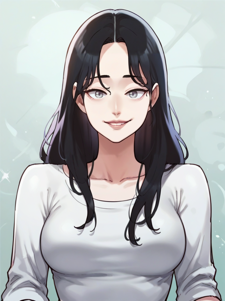 score_9, score_8_up, score_7_up, score_6_up, score_5_up, <lora:soeunXLP:1> soeun, 1girl, black hair, grey eyes, smile