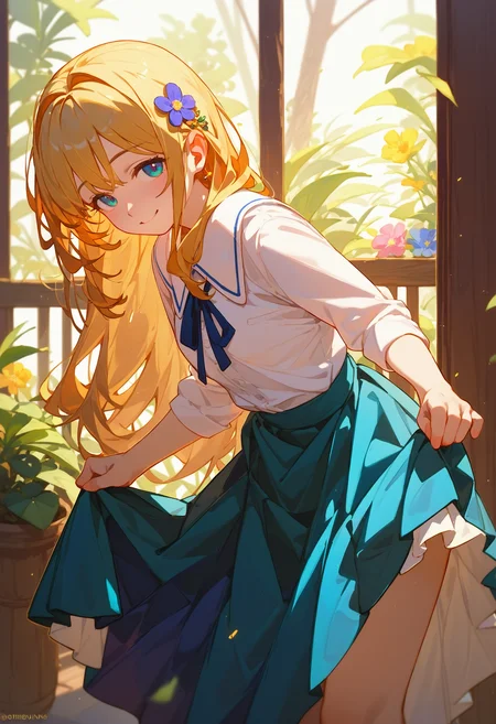 score_9_up score_8_up score_7_up, 1girl, skirt hold bowing, [from side::0.1], looking at viewer, smile, leaning forward
<lora:skirt_hold_bowing_d16:1>