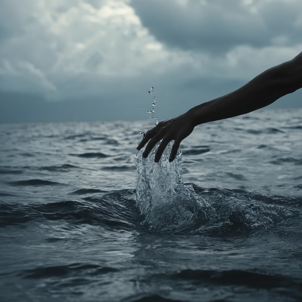 cinematic film still of  <lora:perfection style:0.1>
 <lora:detailed:0.3>
 <lora:Chiaroscuro Lighting Style:0.3>
A detailed and A perfect photo of a person's hand reaching out of the water,hand focus,cinematic hand,best hand,better hand,awesome hand,different hand,shot from a horror movie,dark sky,dark water,dark ocean,black hair,1boy,monochrome,male focus,outdoors,sky,pants,cloud,water,ocean,cloudy sky,scenery,horizon,waves,perfection,different color,perfect color,realistic,realism,detailed background,perfect background,different background ,perfect style, perfection style, detailed style, shallow depth of field, vignette, highly detailed, high budget, bokeh, cinemascope, moody, epic, gorgeous, film grain, grainy