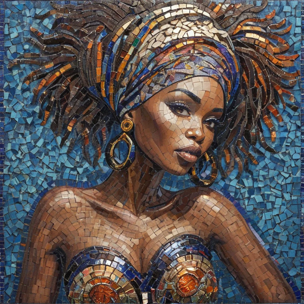 interlude, modality, afrobeat, ArsMJStyle, Mosaic art <lora:ArsMJStyleSDXL_-_Mosaic:0.9>