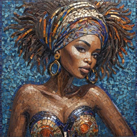 interlude, modality, afrobeat, ArsMJStyle, Mosaic art <lora:ArsMJStyleSDXL_-_Mosaic:0.9>