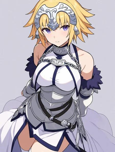 1girl,solo,jeanne d'arc \(fate\),simple background,looking at viewer,, <lora:WorldFlipper-000040:1>, masterpiece, best quality, very aesthetic, absurdres