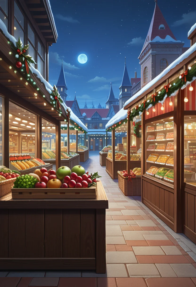 score_9,NextGenScenes, score_8_up,score_7_up,score_8,ultra, detailed, detailed background,4k,HD,8k,highres,antialiasing,detailed texture, detailed,  scenery, no humans, christmas retail shop, city, cherry, fruits, supermarket, outdoors, scenery, night,
<lora:NextGenScenes-000008:1>