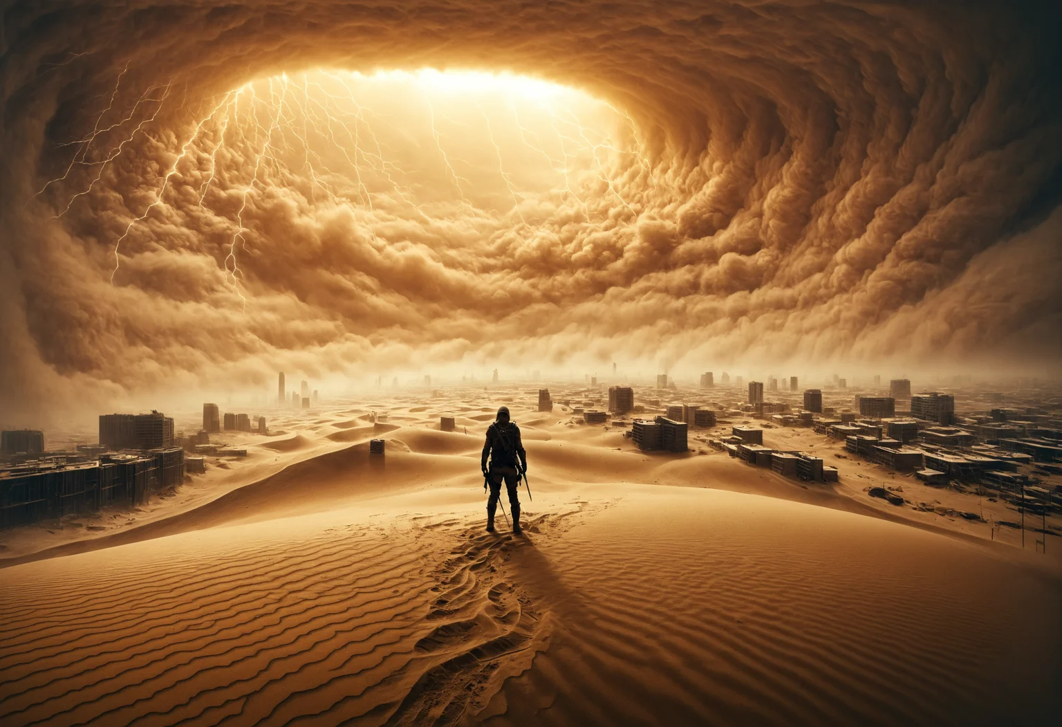 rogue assassin made of shifting sands, kneeling warrior in the style of Dan Hillier at the edge of an oasis, small dagger traces a path in the sand, water trickling towards the center BREAK harnessing the power of the storm, dark speckled clouds, on the path of no return, sandstorm, abstract, neofuturism, attention to details, Photorealistic, Hyperrealistic, Hyperdetailed, analog style, soft lighting, subsurface scattering, realistic, heavy shadow
<lora:dvr-lnds-sdxl:1> dvr-lnds-sdxl