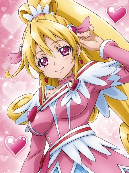 detailed background, shiny skin, posing,
<lora:cureheart.pony:1>,
cureheart,
large breasts,
half-closed eyes,