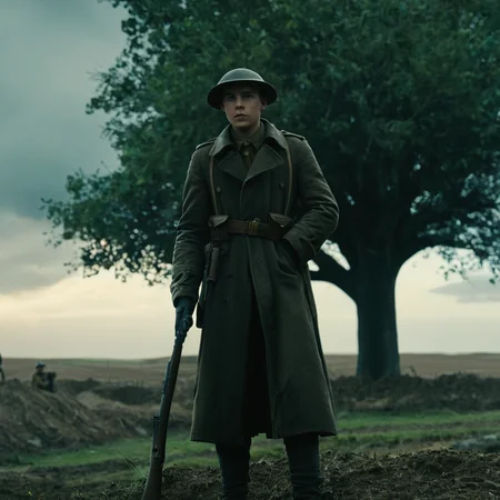 UHD, 4k, ultra detailed, cinematic, a photograph of  <lora:Battlefield ww1 style:1>
a british man in a trench coat holding a rifle battlefield ww1 style,1boy,hat,weapon,outdoors,multiple boys,sky,day,cloud,tree,gun,military,grass,scenery,rifle,soldier , war, war zone, battle, warrior, soldier, dark themed, cinematic, film look, world war 1, first world war, ww1, military, dramatic light, epic, beautiful lighting, inpsiring