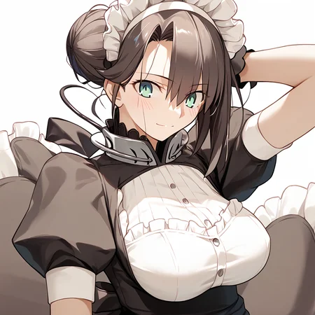 <lora:Takeuchi_Takashi_PonyXL_style_v01:1>
<lora:agent.pony:1>
score_9 , score_8_up , score_7_up , source_anime , 
masterpiece , best quality , ultra-detailed , 
BREAK
agent \(girls' frontline\), maid
1girl , woman , huge breasts , light smile , light blush , ((jeanne d'arc (fate)):0.5)  , 
long black hair  , maid dress ,  
arm down