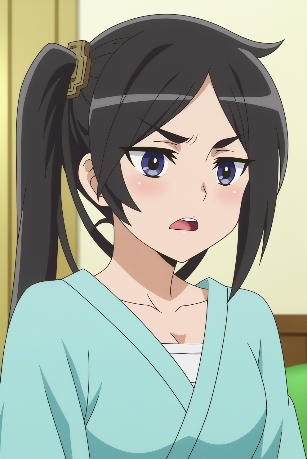 Mia Grand, anime screencap <lora:Danmachi-Mikoto_Yamato-PDXL:0.8>
