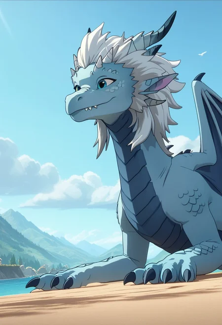 Score_9, Score_8, Score_7, TDPStyle, Zym, Blue Dragon, White Hair