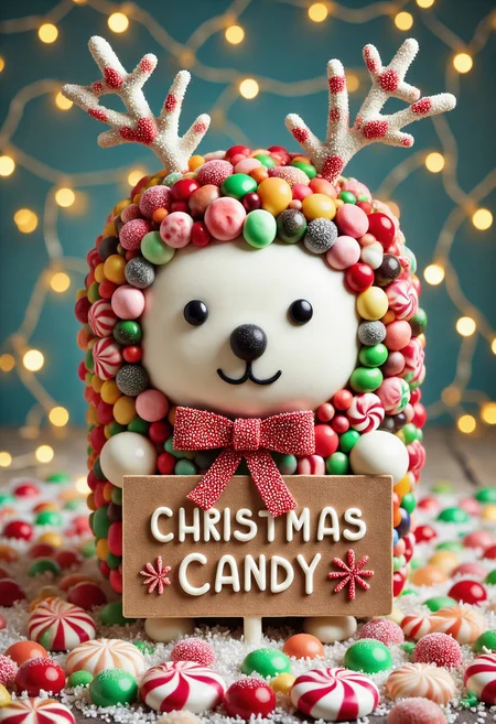 CHRC4ND7, a cute Hedgehog with a sign that reads:("CHRISTMAS CANDY")