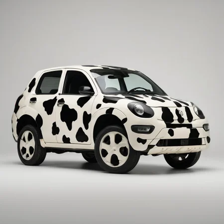 Cow Print car, car Made Of Cow Print,
