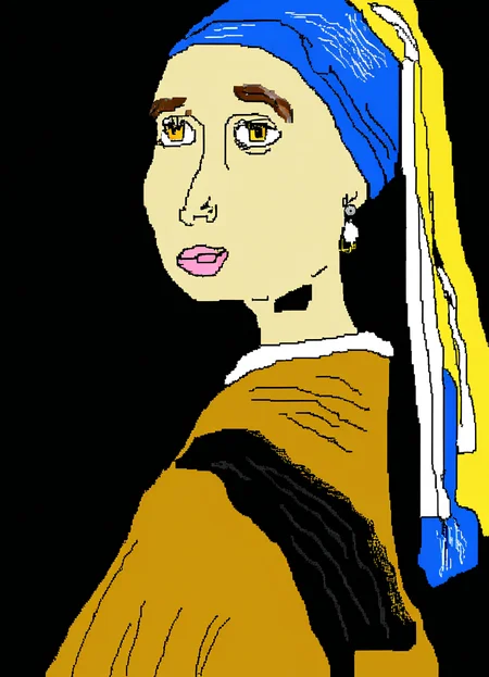 MSPaint portrait girl with the pearl earring